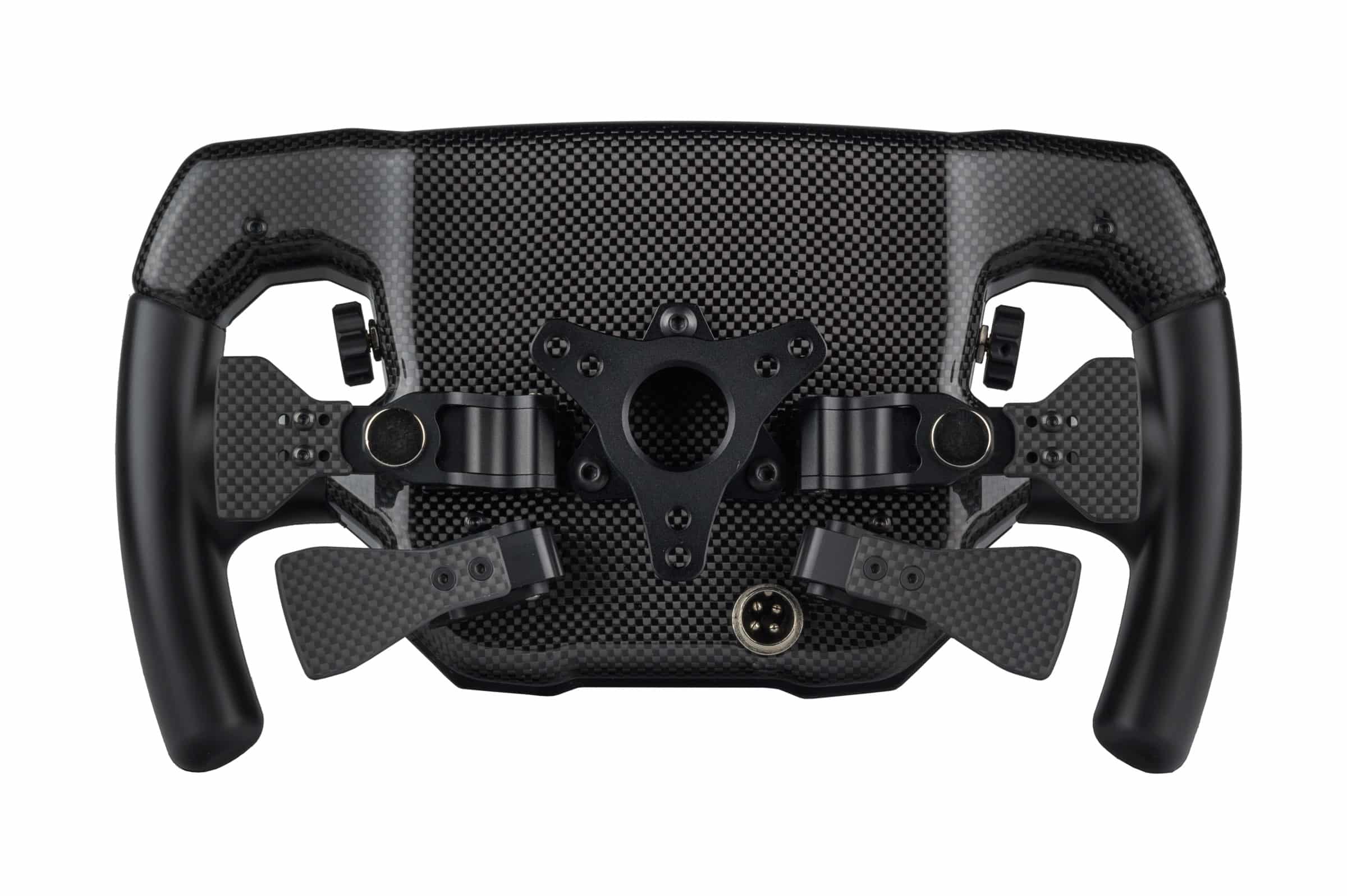 Rear view of the Rexing Mayaris 2 with paddles and aluminium hub