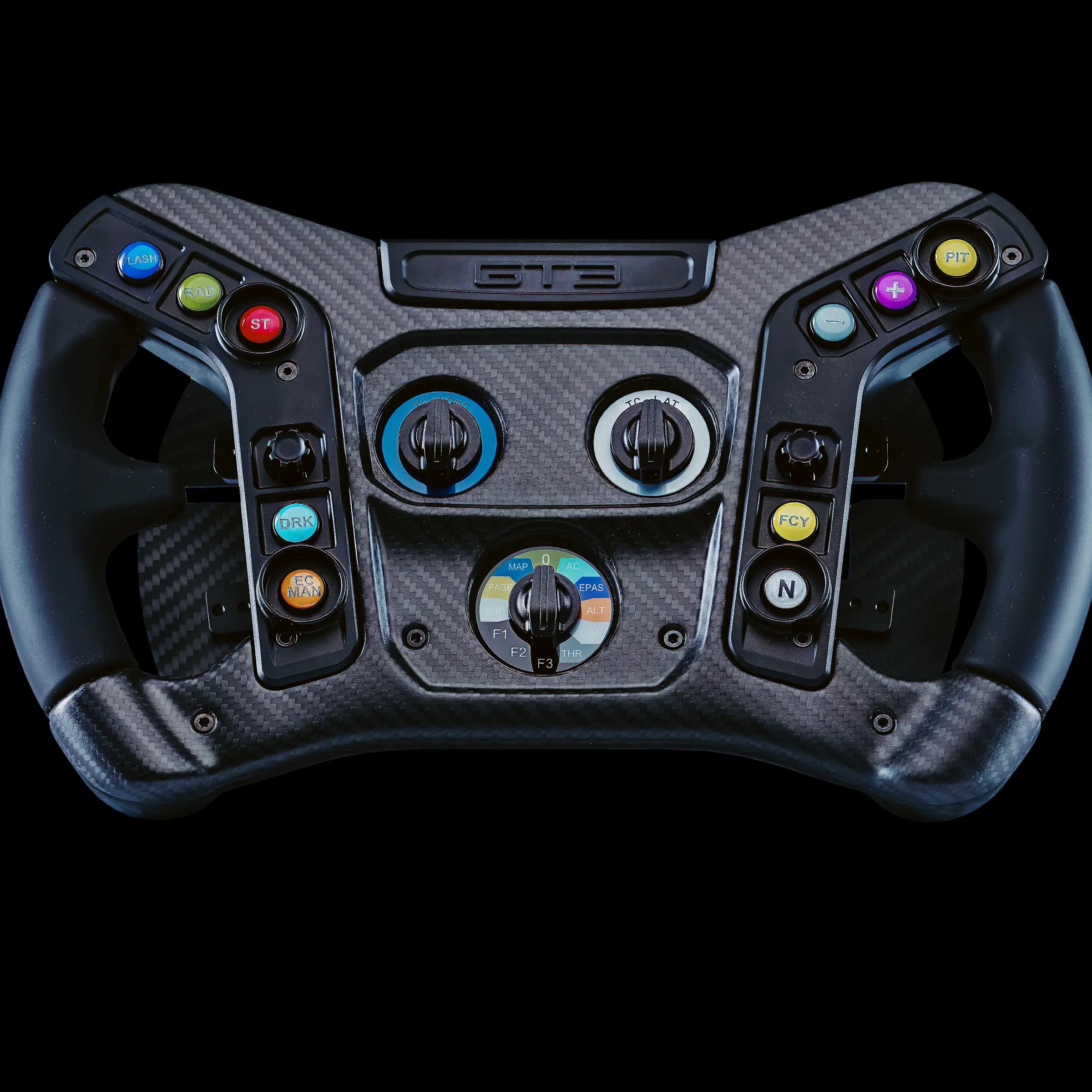 VPG Mustang GT3-ratt framifrÃ¥n med belysta reglage